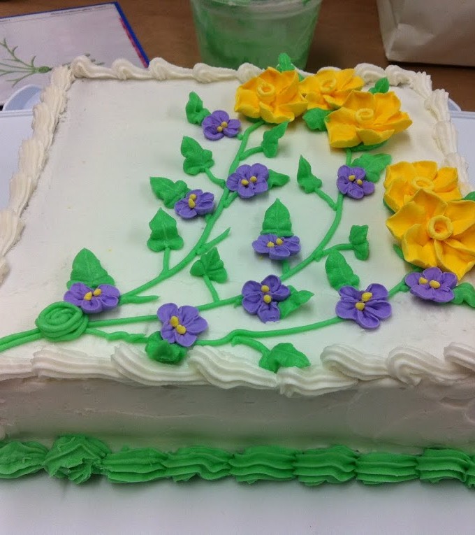 African Violet and Buttercup Buttercream Cake