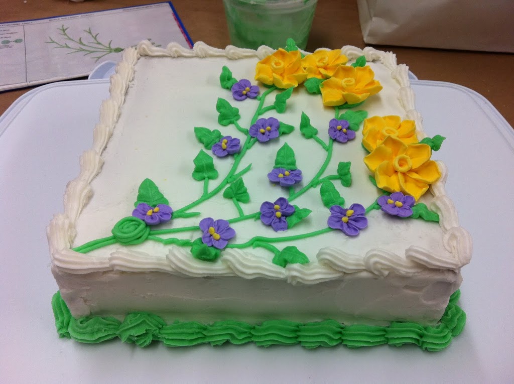 African Violet and Buttercup Buttercream Cake