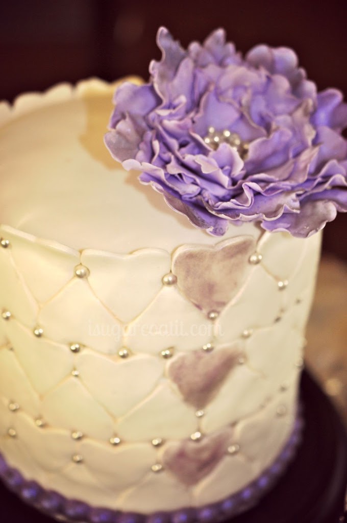 Ivory Sweet Hearts Shower Cake