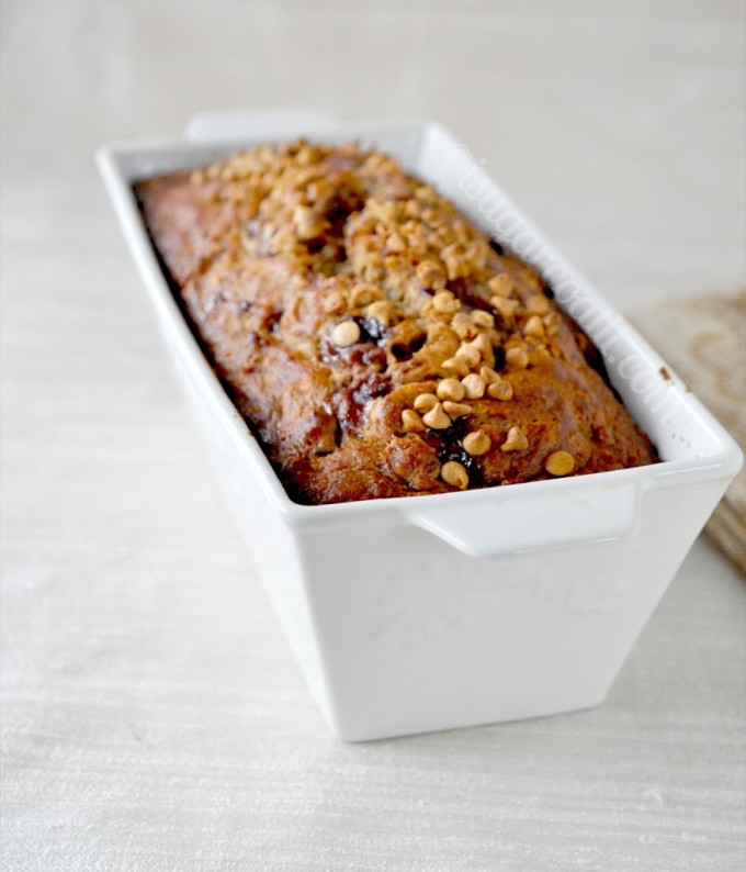 Peanut Butter & Jam Banana Bread