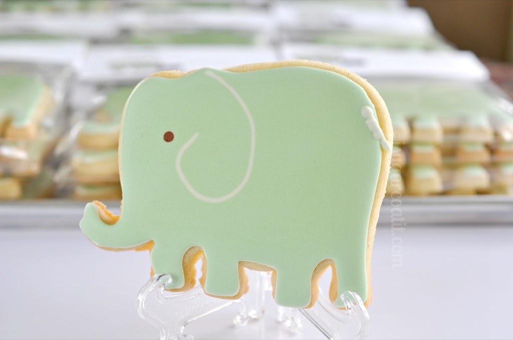 Baby Shower Decorated Elephant Cookies
