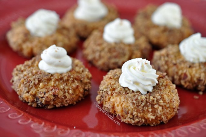 Drunken Eggnog Thumbprint Cookies