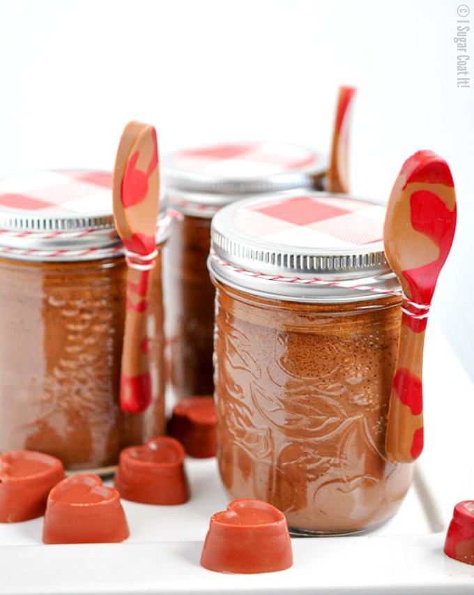 Coconut Milk Pot de Creme and Caramel Chocolate Spoons