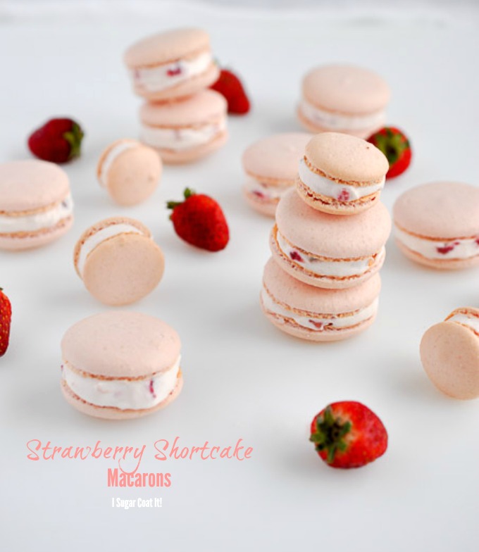 Strawberry Shortcake Macarons I Sugar Coat It