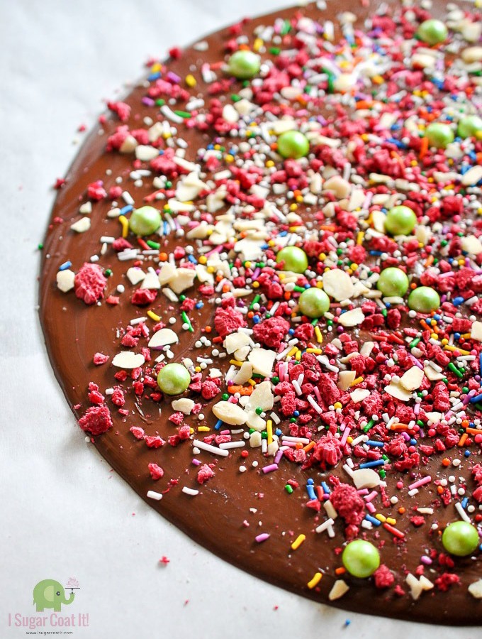 Raspberry Sprinkle Chocolate Bark