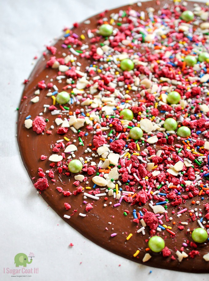 Raspberry Sprinkle Chocolate Bark