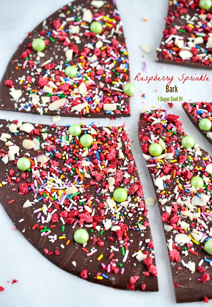 Dried Raspberry Sprinkle Raspberry Sprinkle Chocolate Bark {How To Dehydrate Berries} - I Sugar ...