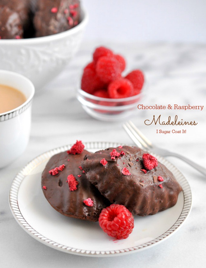 Brown Butter Chocolate Raspberry Madeleines