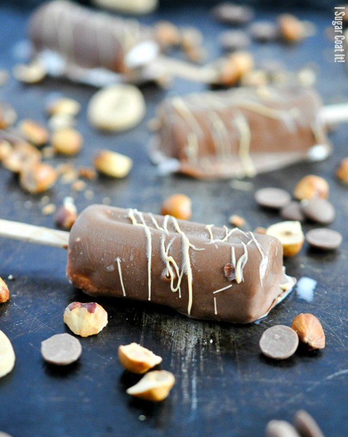 Banana Hazelnut Espresso Ice Cream Popsicles