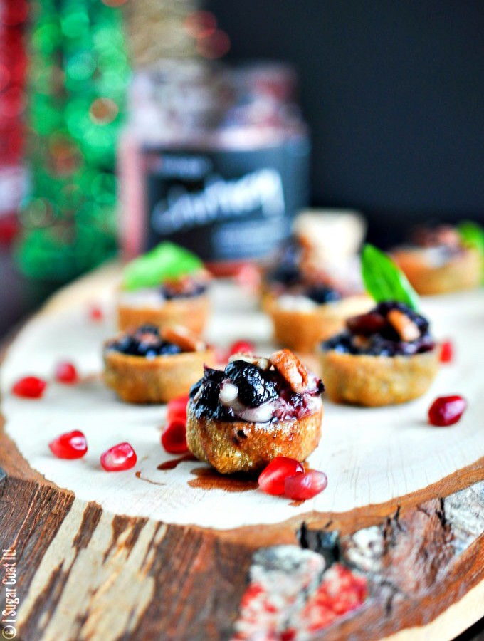 Haskapa Chutney and Curried Pecans Brie Cups
