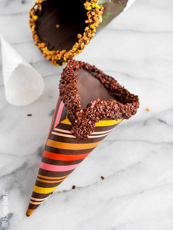 Plan to eat all the ice cream this summer? Let me show you How To Make Chocolate Cones with Chocolate Transfer to enjoy them in!