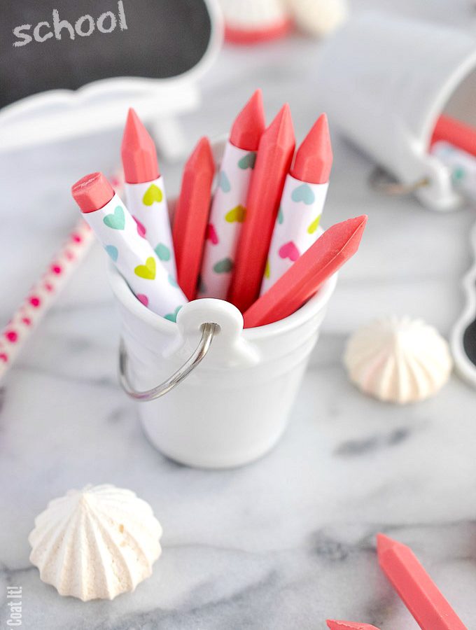 Back To School Strawberry Chocolate Crayons