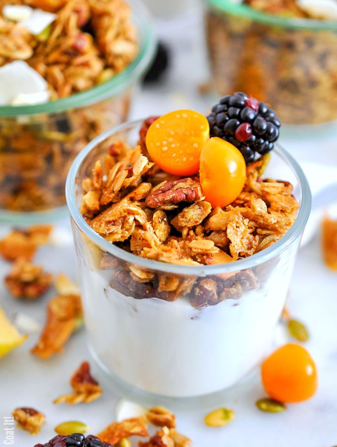 This 5-Minute Maple Pecan Granola packs an unbelievable crunch and comes together quickly, easily and deliciously using the microwave.