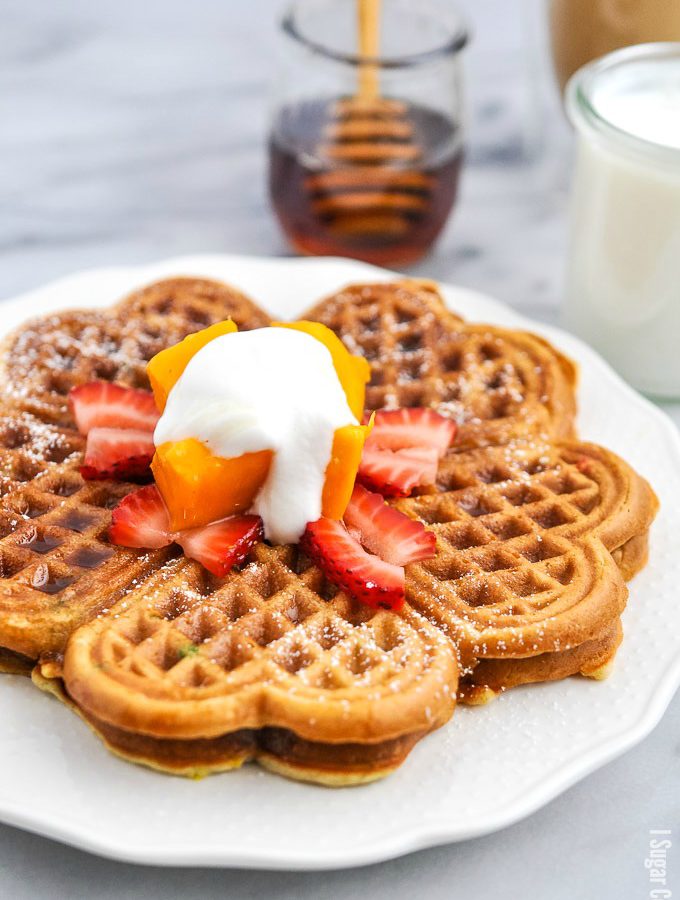 Perfect for Mother's Day brunch, these from-scratch Non-Dairy Banana Flour Waffles are packed with nutrient-rich banana flour and non-dairy buttermilk.