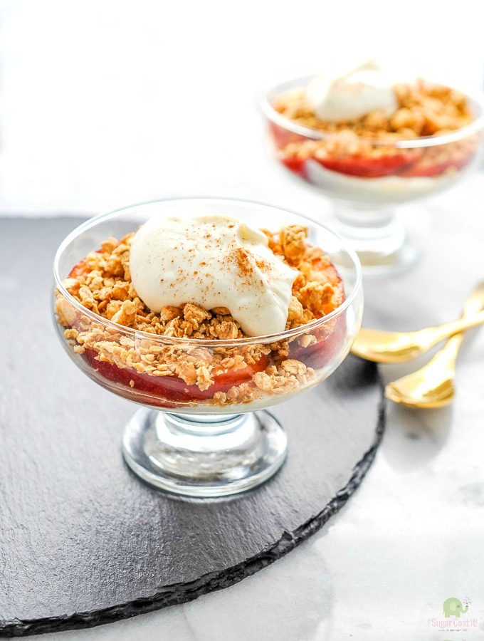 Say farewell to stone fruit season and summer with a Sous Vide Cinnamon Browned Butter Peach Trifle for breakfast or dessert.