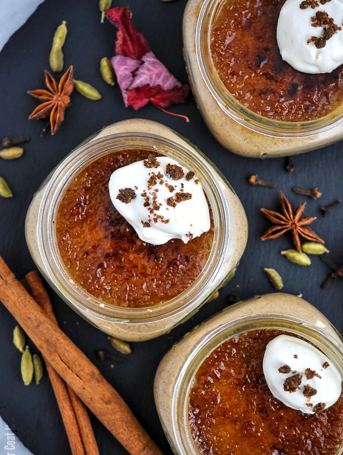 Sous Vide Chai Pumpkin Creme Brulee packed with some of my favourite fall flavours and cooked to velvety smooth perfection.