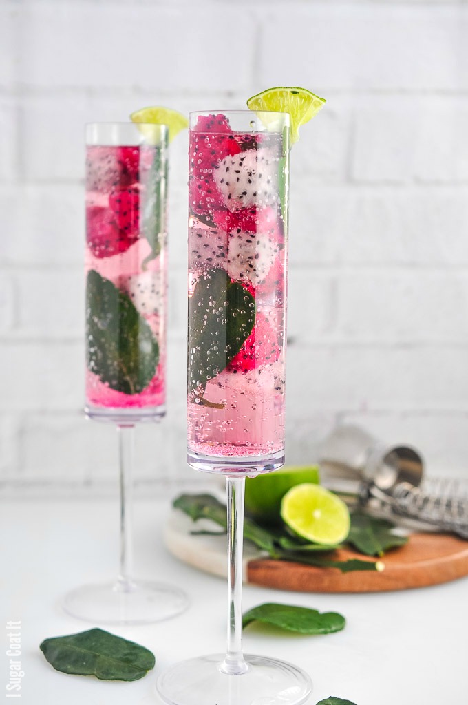 Ring in the New Year on a refreshingly fragrant and pretty pink note, with Dragon Fruit Lychee Mimosa!