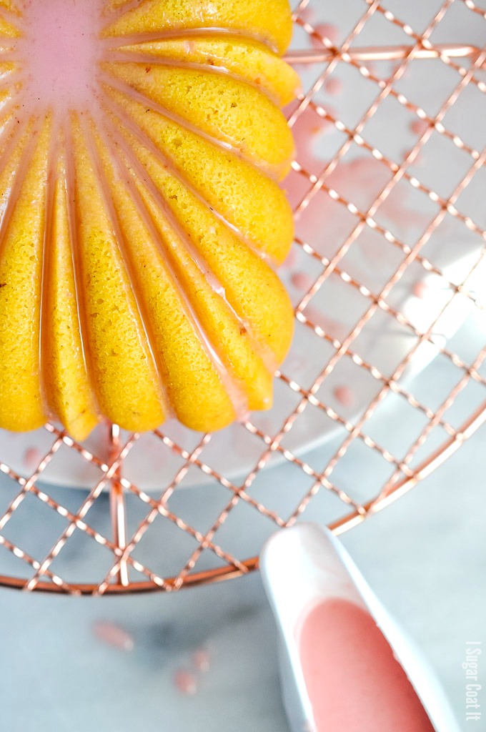 This Blood Orange Bundt Cake is a melt-in-your-mouth citrus experience, with a pretty pink citrus drizzle on top! I Sugar Coat It