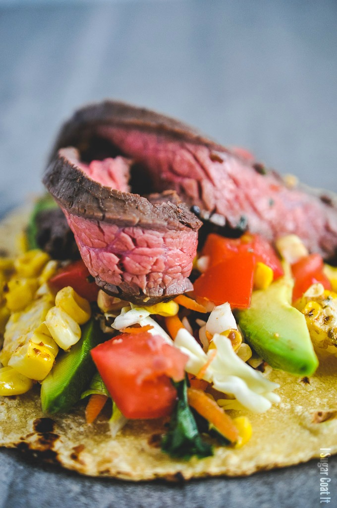 Add this beefy, juicy, melt-in-your-mouth, flavourful Sous Vide Flank Steak Tacos with all the fixings to your next taco any day.