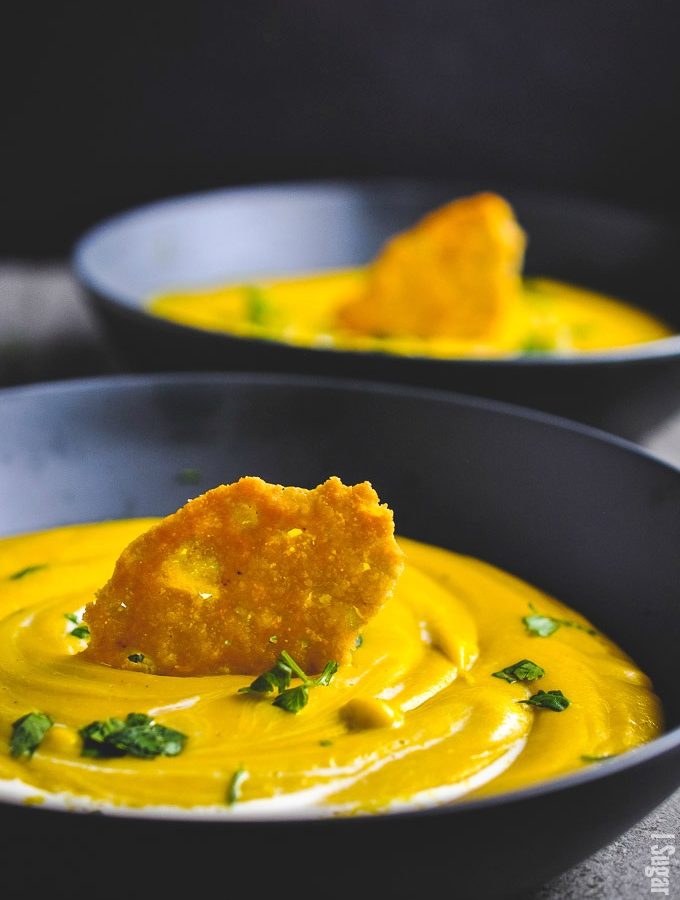 Sous Vide Buttercup Squash Soup made extra flavourful with homemade hen stock, whips up quickly to provide warm bowls of comfort for your soul!
