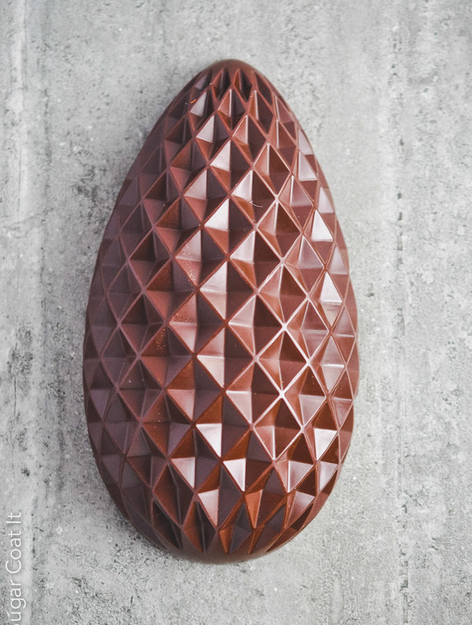 one side of dark chocolate egg before assembly | i sugar coat it