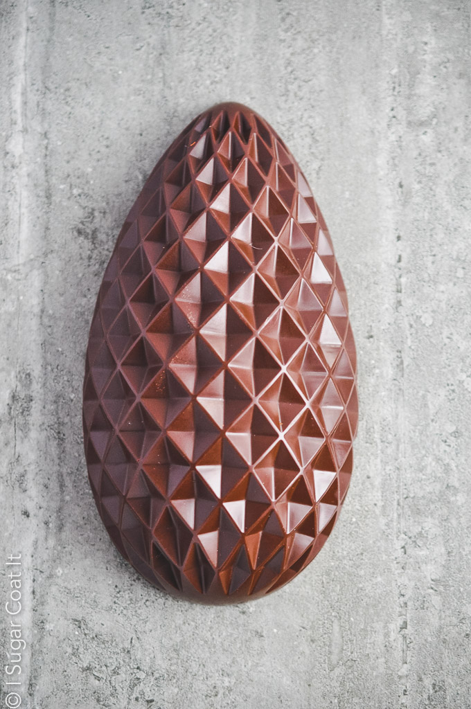 one side of dark chocolate egg before assembly | i sugar coat it
